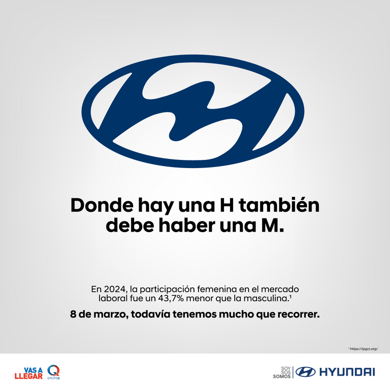 Hyundai Grupo Q conmemora el Día de la Mujer transformando su icónica H en una M en favor de la equidad de género